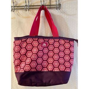 Igloo insulated lunch tote pink 14"x10" geometric bag